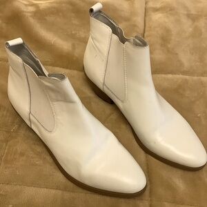 Boots, ankle, size 8, white leather, 2" heel.  Very comfy, worn twice.